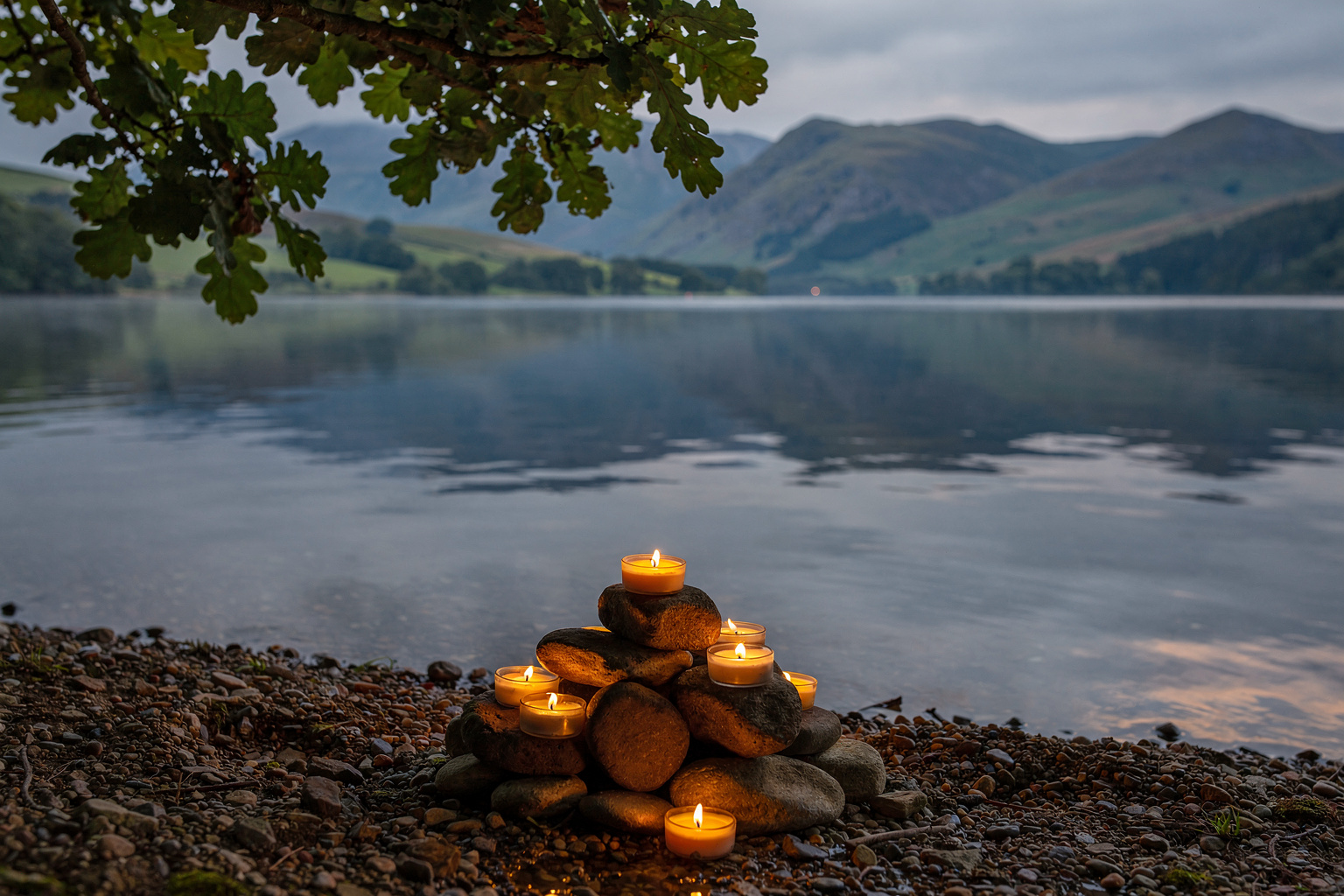 A calm, natural landscape